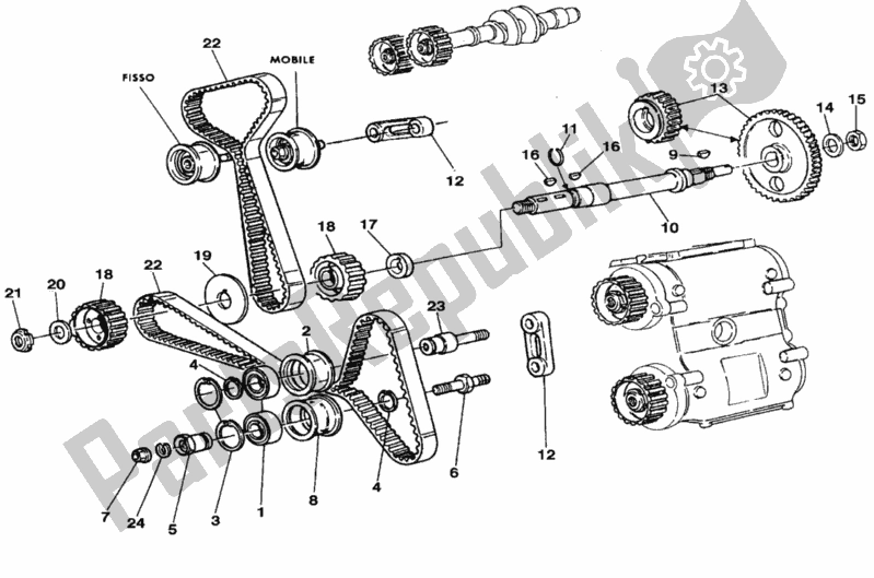 Todas as partes de Correia Dentada do Ducati Superbike 748 R Single-seat 1998